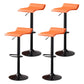 Modern Adjustable Swivel Bar Stool Footrest Low Back Faux Leather Bar Stool Orange 4 Piece Set Clearhalo 'Bar Furniture' 'Bar Stools' 'bar_stools' 'furn' 'furn_bar_stools' 'furniture_bar_stools' 'Kitchen & Dining Furniture' 'kitchen&dining_furn' 'kitchen' 'kitchen_furn' Furniture' 4275635