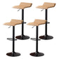 Modern Adjustable Swivel Bar Stool Footrest Low Back Faux Leather Bar Stool Khaki 4 Piece Set Clearhalo 'Bar Furniture' 'Bar Stools' 'bar_stools' 'furn' 'furn_bar_stools' 'furniture_bar_stools' 'Kitchen & Dining Furniture' 'kitchen&dining_furn' 'kitchen' 'kitchen_furn' Furniture' 4275636