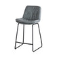 Modern PU Upholstery Bar Stool Low Back Arm-less Counter-height Indoor Stool Light Gray 1 Piece Counter Stool (24"H) Clearhalo 'Bar Furniture' 'Bar Stools' 'bar_stools' 'furn' 'furn_bar_stools' 'furniture_bar_stools' 'Kitchen & Dining Furniture' 'kitchen&dining_furn' 'kitchen' 'kitchen_furn' Furniture' 4275645