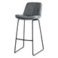 Modern PU Upholstery Bar Stool Low Back Arm-less Counter-height Indoor Stool Light Gray 1 Piece Bar Stool(30"H) Clearhalo 'Bar Furniture' 'Bar Stools' 'bar_stools' 'furn' 'furn_bar_stools' 'furniture_bar_stools' 'Kitchen & Dining Furniture' 'kitchen&dining_furn' 'kitchen' 'kitchen_furn' Furniture' 4275647