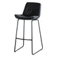 Modern PU Upholstery Bar Stool Low Back Arm-less Counter-height Indoor Stool Black 1 Piece Bar Stool(30"H) Clearhalo 'Bar Furniture' 'Bar Stools' 'bar_stools' 'furn' 'furn_bar_stools' 'furniture_bar_stools' 'Kitchen & Dining Furniture' 'kitchen&dining_furn' 'kitchen' 'kitchen_furn' Furniture' 4275662