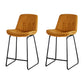 Modern PU Upholstery Bar Stool Low Back Arm-less Counter-height Indoor Stool Orange 2 Piece Set Counter Stool (24"H) Clearhalo 'Bar Furniture' 'Bar Stools' 'bar_stools' 'furn' 'furn_bar_stools' 'furniture_bar_stools' 'Kitchen & Dining Furniture' 'kitchen&dining_furn' 'kitchen' 'kitchen_furn' Furniture' 4275665
