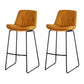Modern PU Upholstery Bar Stool Low Back Arm-less Counter-height Indoor Stool Orange 2 Piece Set Bar Stool(30"H) Clearhalo 'Bar Furniture' 'Bar Stools' 'bar_stools' 'furn' 'furn_bar_stools' 'furniture_bar_stools' 'Kitchen & Dining Furniture' 'kitchen&dining_furn' 'kitchen' 'kitchen_furn' Furniture' 4275666