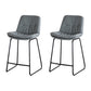 Modern PU Upholstery Bar Stool Low Back Arm-less Counter-height Indoor Stool Light Gray 2 Piece Set Counter Stool (24"H) Clearhalo 'Bar Furniture' 'Bar Stools' 'bar_stools' 'furn' 'furn_bar_stools' 'furniture_bar_stools' 'Kitchen & Dining Furniture' 'kitchen&dining_furn' 'kitchen' 'kitchen_furn' Furniture' 4275667