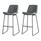 Modern PU Upholstery Bar Stool Low Back Arm-less Counter-height Indoor Stool Light Gray 2 Piece Set Bar Stool(30"H) Clearhalo 'Bar Furniture' 'Bar Stools' 'bar_stools' 'furn' 'furn_bar_stools' 'furniture_bar_stools' 'Kitchen & Dining Furniture' 'kitchen&dining_furn' 'kitchen' 'kitchen_furn' Furniture' 4275668