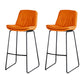 Modern PU Upholstery Bar Stool Low Back Arm-less Counter-height Indoor Stool Orange Red 2 Piece Set Bar Stool(30"H) Clearhalo 'Bar Furniture' 'Bar Stools' 'bar_stools' 'furn' 'furn_bar_stools' 'furniture_bar_stools' 'Kitchen & Dining Furniture' 'kitchen&dining_furn' 'kitchen' 'kitchen_furn' Furniture' 4275678