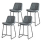 Modern PU Upholstery Bar Stool Low Back Arm-less Counter-height Indoor Stool Light Gray 4 Piece Set Counter Stool (24"H) Clearhalo 'Bar Furniture' 'Bar Stools' 'bar_stools' 'furn' 'furn_bar_stools' 'furniture_bar_stools' 'Kitchen & Dining Furniture' 'kitchen&dining_furn' 'kitchen' 'kitchen_furn' Furniture' 4275681