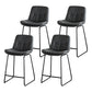 Modern PU Upholstery Bar Stool Low Back Arm-less Counter-height Indoor Stool Dark Gray 4 Piece Set Counter Stool (24"H) Clearhalo 'Bar Furniture' 'Bar Stools' 'bar_stools' 'furn' 'furn_bar_stools' 'furniture_bar_stools' 'Kitchen & Dining Furniture' 'kitchen&dining_furn' 'kitchen' 'kitchen_furn' Furniture' 4275683