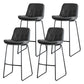 Modern PU Upholstery Bar Stool Low Back Arm-less Counter-height Indoor Stool Dark Gray 4 Piece Set Bar Stool(30"H) Clearhalo 'Bar Furniture' 'Bar Stools' 'bar_stools' 'furn' 'furn_bar_stools' 'furniture_bar_stools' 'Kitchen & Dining Furniture' 'kitchen&dining_furn' 'kitchen' 'kitchen_furn' Furniture' 4275684