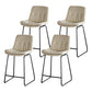 Modern PU Upholstery Bar Stool Low Back Arm-less Counter-height Indoor Stool Off-White 4 Piece Set Counter Stool (24"H) Clearhalo 'Bar Furniture' 'Bar Stools' 'bar_stools' 'furn' 'furn_bar_stools' 'furniture_bar_stools' 'Kitchen & Dining Furniture' 'kitchen&dining_furn' 'kitchen' 'kitchen_furn' Furniture' 4275687
