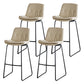 Modern PU Upholstery Bar Stool Low Back Arm-less Counter-height Indoor Stool Off-White 4 Piece Set Bar Stool(30"H) Clearhalo 'Bar Furniture' 'Bar Stools' 'bar_stools' 'furn' 'furn_bar_stools' 'furniture_bar_stools' 'Kitchen & Dining Furniture' 'kitchen&dining_furn' 'kitchen' 'kitchen_furn' Furniture' 4275688
