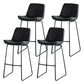 Modern PU Upholstery Bar Stool Low Back Arm-less Counter-height Indoor Stool Black 4 Piece Set Bar Stool(30"H) Clearhalo 'Bar Furniture' 'Bar Stools' 'bar_stools' 'furn' 'furn_bar_stools' 'furniture_bar_stools' 'Kitchen & Dining Furniture' 'kitchen&dining_furn' 'kitchen' 'kitchen_furn' Furniture' 4275690