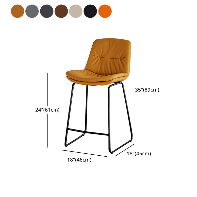 Modern PU Upholstery Bar Stool Low Back Arm-less Counter-height Indoor Stool Clearhalo 'Bar Furniture' 'Bar Stools' 'bar_stools' 'furn' 'furn_bar_stools' 'furniture_bar_stools' 'Kitchen & Dining Furniture' 'kitchen&dining_furn' 'kitchen' 'kitchen_furn' Furniture' 4275693