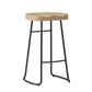 Wood Modern Bar Stool Backless Natural Contoured Seat Stool with Iron Legs 1 Piece Counter Stool(26"H) Clearhalo 'Bar Furniture' 'Bar Stools' 'bar_stools' 'furn' 'furn_bar_stools' 'furniture_bar_stools' 'Kitchen & Dining Furniture' 'kitchen&dining_furn' 'kitchen' 'kitchen_furn' Furniture' 4275698