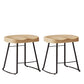 Wood Modern Bar Stool Backless Natural Contoured Seat Stool with Iron Legs 2 Piece Set Short Stool(18"H) Clearhalo 'Bar Furniture' 'Bar Stools' 'bar_stools' 'furn' 'furn_bar_stools' 'furniture_bar_stools' 'Kitchen & Dining Furniture' 'kitchen&dining_furn' 'kitchen' 'kitchen_furn' Furniture' 4275701