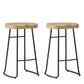 Wood Modern Bar Stool Backless Natural Contoured Seat Stool with Iron Legs 2 Piece Set Counter Stool(26"H) Clearhalo 'Bar Furniture' 'Bar Stools' 'bar_stools' 'furn' 'furn_bar_stools' 'furniture_bar_stools' 'Kitchen & Dining Furniture' 'kitchen&dining_furn' 'kitchen' 'kitchen_furn' Furniture' 4275703