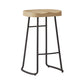 Wood Modern Bar Stool Backless Natural Contoured Seat Stool with Iron Legs Clearhalo 'Bar Furniture' 'Bar Stools' 'bar_stools' 'furn' 'furn_bar_stools' 'furniture_bar_stools' 'Kitchen & Dining Furniture' 'kitchen&dining_furn' 'kitchen' 'kitchen_furn' Furniture' 4275704