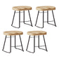 Wood Modern Bar Stool Backless Natural Contoured Seat Stool with Iron Legs 4 Piece Set Short Stool(18"H) Clearhalo 'Bar Furniture' 'Bar Stools' 'bar_stools' 'furn' 'furn_bar_stools' 'furniture_bar_stools' 'Kitchen & Dining Furniture' 'kitchen&dining_furn' 'kitchen' 'kitchen_furn' Furniture' 4275707