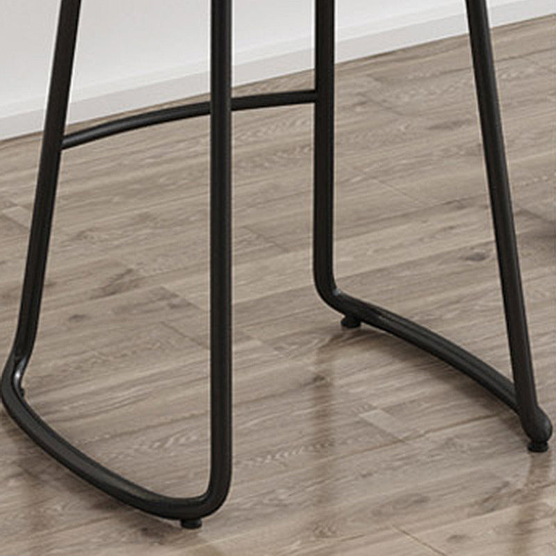 Wood Modern Bar Stool Backless Natural Contoured Seat Stool with Iron Legs Clearhalo 'Bar Furniture' 'Bar Stools' 'bar_stools' 'furn' 'furn_bar_stools' 'furniture_bar_stools' 'Kitchen & Dining Furniture' 'kitchen&dining_furn' 'kitchen' 'kitchen_furn' Furniture' 4275710