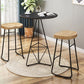 Wood Modern Bar Stool Backless Natural Contoured Seat Stool with Iron Legs Clearhalo 'Bar Furniture' 'Bar Stools' 'bar_stools' 'furn' 'furn_bar_stools' 'furniture_bar_stools' 'Kitchen & Dining Furniture' 'kitchen&dining_furn' 'kitchen' 'kitchen_furn' Furniture' 4275713
