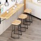 Wood Modern Bar Stool Backless Natural Contoured Seat Stool with Iron Legs Clearhalo 'Bar Furniture' 'Bar Stools' 'bar_stools' 'furn' 'furn_bar_stools' 'furniture_bar_stools' 'Kitchen & Dining Furniture' 'kitchen&dining_furn' 'kitchen' 'kitchen_furn' Furniture' 4275714