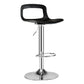 Modern Footrest Bar Stool Plastic Low Back Bucket Indoor Swivel Counter Stool Black-Silver 1 Piece Clearhalo 'Bar Furniture' 'Bar Stools' 'bar_stools' 'furn' 'furn_bar_stools' 'furniture_bar_stools' 'Kitchen & Dining Furniture' 'kitchen&dining_furn' 'kitchen' 'kitchen_furn' Furniture' 4275720