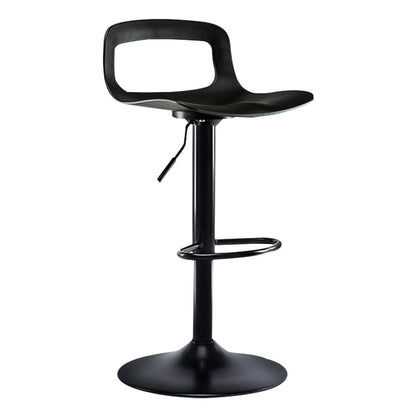 Modern Footrest Bar Stool Plastic Low Back Bucket Indoor Swivel Counter Stool Black 1 Piece Clearhalo 'Bar Furniture' 'Bar Stools' 'bar_stools' 'furn' 'furn_bar_stools' 'furniture_bar_stools' 'Kitchen & Dining Furniture' 'kitchen&dining_furn' 'kitchen' 'kitchen_furn' Furniture' 4275722
