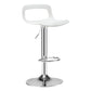 Modern Footrest Bar Stool Plastic Low Back Bucket Indoor Swivel Counter Stool White-Silver 1 Piece Clearhalo 'Bar Furniture' 'Bar Stools' 'bar_stools' 'furn' 'furn_bar_stools' 'furniture_bar_stools' 'Kitchen & Dining Furniture' 'kitchen&dining_furn' 'kitchen' 'kitchen_furn' Furniture' 4275726