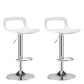Modern Footrest Bar Stool Plastic Low Back Bucket Indoor Swivel Counter Stool White-Silver 2 Piece Set Clearhalo 'Bar Furniture' 'Bar Stools' 'bar_stools' 'furn' 'furn_bar_stools' 'furniture_bar_stools' 'Kitchen & Dining Furniture' 'kitchen&dining_furn' 'kitchen' 'kitchen_furn' Furniture' 4275733