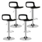 Modern Footrest Bar Stool Plastic Low Back Bucket Indoor Swivel Counter Stool Black-Silver 4 Piece Set Clearhalo 'Bar Furniture' 'Bar Stools' 'bar_stools' 'furn' 'furn_bar_stools' 'furniture_bar_stools' 'Kitchen & Dining Furniture' 'kitchen&dining_furn' 'kitchen' 'kitchen_furn' Furniture' 4275735