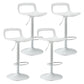 Modern Footrest Bar Stool Plastic Low Back Bucket Indoor Swivel Counter Stool White 4 Piece Set Clearhalo 'Bar Furniture' 'Bar Stools' 'bar_stools' 'furn' 'furn_bar_stools' 'furniture_bar_stools' 'Kitchen & Dining Furniture' 'kitchen&dining_furn' 'kitchen' 'kitchen_furn' Furniture' 4275738
