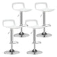 Modern Footrest Bar Stool Plastic Low Back Bucket Indoor Swivel Counter Stool White-Silver 4 Piece Set Clearhalo 'Bar Furniture' 'Bar Stools' 'bar_stools' 'furn' 'furn_bar_stools' 'furniture_bar_stools' 'Kitchen & Dining Furniture' 'kitchen&dining_furn' 'kitchen' 'kitchen_furn' Furniture' 4275739