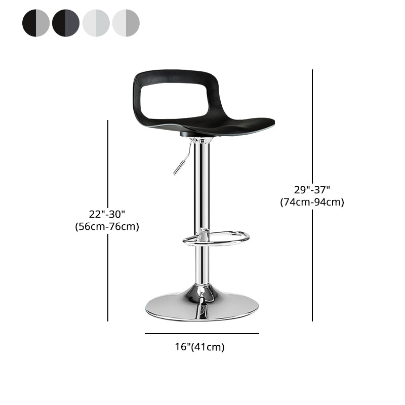 Modern Footrest Bar Stool Plastic Low Back Bucket Indoor Swivel Counter Stool Clearhalo 'Bar Furniture' 'Bar Stools' 'bar_stools' 'furn' 'furn_bar_stools' 'furniture_bar_stools' 'Kitchen & Dining Furniture' 'kitchen&dining_furn' 'kitchen' 'kitchen_furn' Furniture' 4275740