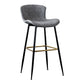 Contemporary PU Upholstery Bar Stool with Cushion Backrest Bucket Indoor Counter Stool Grey 1 Piece Clearhalo 'Bar Furniture' 'Bar Stools' 'bar_stools' 'furn' 'furn_bar_stools' 'furniture_bar_stools' 'Kitchen & Dining Furniture' 'kitchen&dining_furn' 'kitchen' 'kitchen_furn' Furniture' 4275742