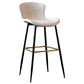 Contemporary PU Upholstery Bar Stool with Cushion Backrest Bucket Indoor Counter Stool Off-White 1 Piece Clearhalo 'Bar Furniture' 'Bar Stools' 'bar_stools' 'furn' 'furn_bar_stools' 'furniture_bar_stools' 'Kitchen & Dining Furniture' 'kitchen&dining_furn' 'kitchen' 'kitchen_furn' Furniture' 4275743