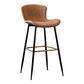 Contemporary PU Upholstery Bar Stool with Cushion Backrest Bucket Indoor Counter Stool Clearhalo 'Bar Furniture' 'Bar Stools' 'bar_stools' 'furn' 'furn_bar_stools' 'furniture_bar_stools' 'Kitchen & Dining Furniture' 'kitchen&dining_furn' 'kitchen' 'kitchen_furn' Furniture' 4275750