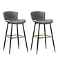 Contemporary PU Upholstery Bar Stool with Cushion Backrest Bucket Indoor Counter Stool Grey 2 Piece Set Clearhalo 'Bar Furniture' 'Bar Stools' 'bar_stools' 'furn' 'furn_bar_stools' 'furniture_bar_stools' 'Kitchen & Dining Furniture' 'kitchen&dining_furn' 'kitchen' 'kitchen_furn' Furniture' 4275753