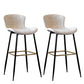 Contemporary PU Upholstery Bar Stool with Cushion Backrest Bucket Indoor Counter Stool Off-White 2 Piece Set Clearhalo 'Bar Furniture' 'Bar Stools' 'bar_stools' 'furn' 'furn_bar_stools' 'furniture_bar_stools' 'Kitchen & Dining Furniture' 'kitchen&dining_furn' 'kitchen' 'kitchen_furn' Furniture' 4275755
