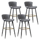 Contemporary PU Upholstery Bar Stool with Cushion Backrest Bucket Indoor Counter Stool Grey 4 Piece Set Clearhalo 'Bar Furniture' 'Bar Stools' 'bar_stools' 'furn' 'furn_bar_stools' 'furniture_bar_stools' 'Kitchen & Dining Furniture' 'kitchen&dining_furn' 'kitchen' 'kitchen_furn' Furniture' 4275764