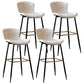Contemporary PU Upholstery Bar Stool with Cushion Backrest Bucket Indoor Counter Stool Off-White 4 Piece Set Clearhalo 'Bar Furniture' 'Bar Stools' 'bar_stools' 'furn' 'furn_bar_stools' 'furniture_bar_stools' 'Kitchen & Dining Furniture' 'kitchen&dining_furn' 'kitchen' 'kitchen_furn' Furniture' 4275765