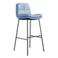 Indoor Leather Bar Stool Low Back Footrest Bucket Counter Stool with Cushion Gray-Blue 1 Piece Clearhalo 'Bar Furniture' 'Bar Stools' 'bar_stools' 'furn' 'furn_bar_stools' 'furniture_bar_stools' 'Kitchen & Dining Furniture' 'kitchen&dining_furn' 'kitchen' 'kitchen_furn' Furniture' 4275775