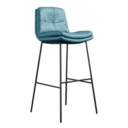 Indoor Leather Bar Stool Low Back Footrest Bucket Counter Stool with Cushion Green 1 Piece Clearhalo 'Bar Furniture' 'Bar Stools' 'bar_stools' 'furn' 'furn_bar_stools' 'furniture_bar_stools' 'Kitchen & Dining Furniture' 'kitchen&dining_furn' 'kitchen' 'kitchen_furn' Furniture' 4275776