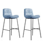 Indoor Leather Bar Stool Low Back Footrest Bucket Counter Stool with Cushion Gray-Blue 2 Piece Set Clearhalo 'Bar Furniture' 'Bar Stools' 'bar_stools' 'furn' 'furn_bar_stools' 'furniture_bar_stools' 'Kitchen & Dining Furniture' 'kitchen&dining_furn' 'kitchen' 'kitchen_furn' Furniture' 4275787