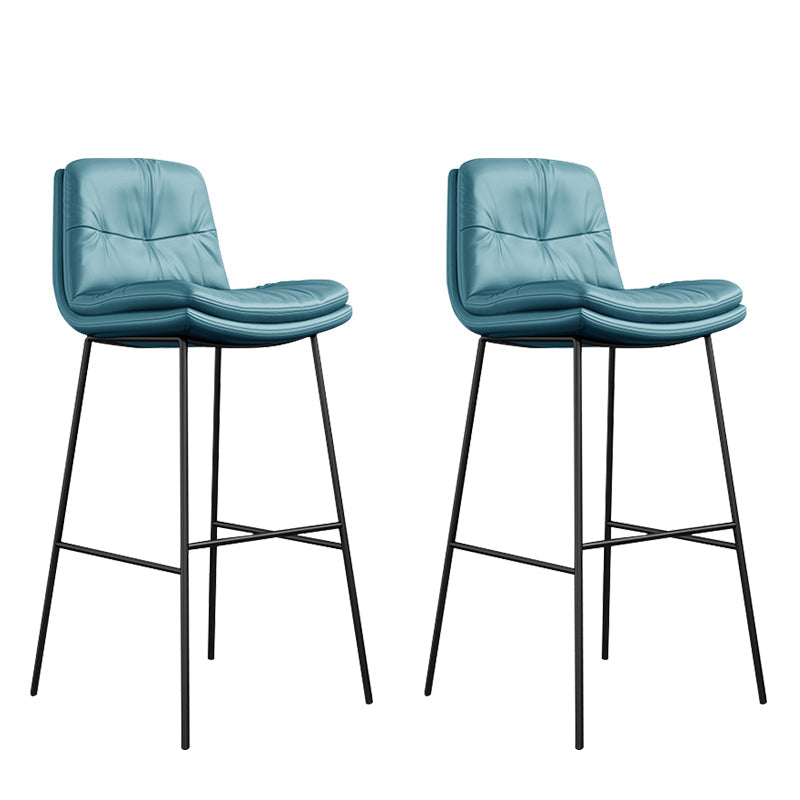 Indoor Leather Bar Stool Low Back Footrest Bucket Counter Stool with Cushion Green 2 Piece Set Clearhalo 'Bar Furniture' 'Bar Stools' 'bar_stools' 'furn' 'furn_bar_stools' 'furniture_bar_stools' 'Kitchen & Dining Furniture' 'kitchen&dining_furn' 'kitchen' 'kitchen_furn' Furniture' 4275789