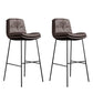 Indoor Leather Bar Stool Low Back Footrest Bucket Counter Stool with Cushion Dark Coffee 2 Piece Set Clearhalo 'Bar Furniture' 'Bar Stools' 'bar_stools' 'furn' 'furn_bar_stools' 'furniture_bar_stools' 'Kitchen & Dining Furniture' 'kitchen&dining_furn' 'kitchen' 'kitchen_furn' Furniture' 4275795