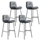 Indoor Leather Bar Stool Low Back Footrest Bucket Counter Stool with Cushion Dark Gray 4 Piece Set Clearhalo 'Bar Furniture' 'Bar Stools' 'bar_stools' 'furn' 'furn_bar_stools' 'furniture_bar_stools' 'Kitchen & Dining Furniture' 'kitchen&dining_furn' 'kitchen' 'kitchen_furn' Furniture' 4275796