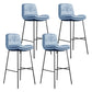 Indoor Leather Bar Stool Low Back Footrest Bucket Counter Stool with Cushion Gray-Blue 4 Piece Set Clearhalo 'Bar Furniture' 'Bar Stools' 'bar_stools' 'furn' 'furn_bar_stools' 'furniture_bar_stools' 'Kitchen & Dining Furniture' 'kitchen&dining_furn' 'kitchen' 'kitchen_furn' Furniture' 4275797