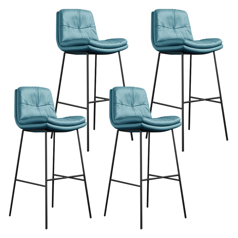 Indoor Leather Bar Stool Low Back Footrest Bucket Counter Stool with Cushion Green 4 Piece Set Clearhalo 'Bar Furniture' 'Bar Stools' 'bar_stools' 'furn' 'furn_bar_stools' 'furniture_bar_stools' 'Kitchen & Dining Furniture' 'kitchen&dining_furn' 'kitchen' 'kitchen_furn' Furniture' 4275798