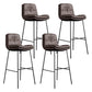 Indoor Leather Bar Stool Low Back Footrest Bucket Counter Stool with Cushion Dark Coffee 4 Piece Set Clearhalo 'Bar Furniture' 'Bar Stools' 'bar_stools' 'furn' 'furn_bar_stools' 'furniture_bar_stools' 'Kitchen & Dining Furniture' 'kitchen&dining_furn' 'kitchen' 'kitchen_furn' Furniture' 4275801