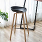 Modern Plastic Counter Stool Footrest Low Back Bucket Coffee Shop Bar Stool with Wood Legs Clearhalo 'Bar Furniture' 'Bar Stools' 'bar_stools' 'furn' 'furn_bar_stools' 'furniture_bar_stools' 'Kitchen & Dining Furniture' 'kitchen&dining_furn' 'kitchen' 'kitchen_furn' Furniture' 4275803